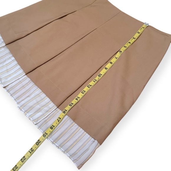 Marni Pleated Skirt Trim Beige Khaki Neutral Office Size 42 A-line Mini Doechii - Picture 4 of 8